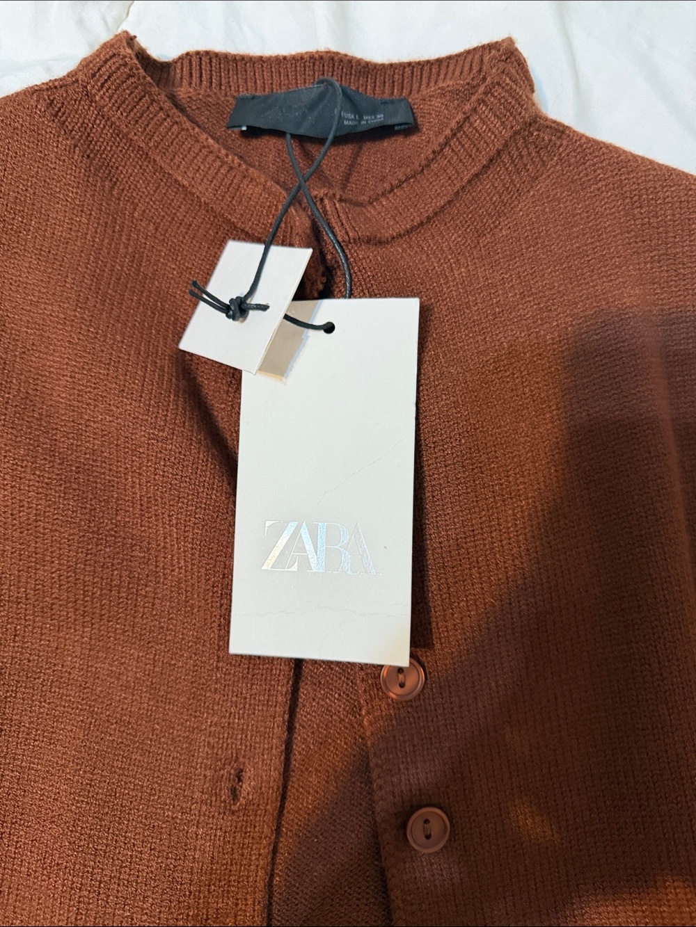 Zara Rust Button-Front Knit Vest - Picture 3 of 5